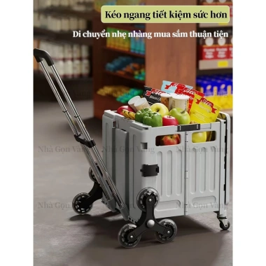 Xe Đẩy Mua Sắm Gấp Gọn Tiện Dụng - Xe Kéo Tay Home, Bánh Xe Dã Ngoại, Chở Đồ Siêu Thị 498k 2