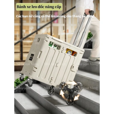 Xe Đẩy Mua Sắm Gấp Gọn Tiện Dụng - Xe Kéo Tay Home, Bánh Xe Dã Ngoại, Chở Đồ Siêu Thị 498k 3