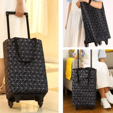 Xe đẩy mua sắm gập lại chống nước, tay cầm kính, dây đeo tay - Leo cầu thang, du lịch