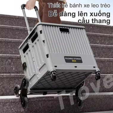 Xe đẩy mua sắm Trove gấp gọn - Đi chợ, cắm trại, bánh leo cầu thang, chỉ 299.000₫ 3