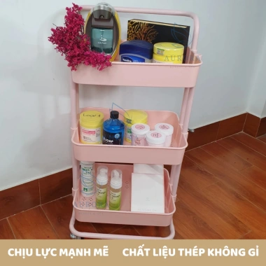 Xe đẩy nhựa 3 tầng loại 1 - Kệ spa đa năng, chỉ 275.000₫, tiết kiệm không gian 4