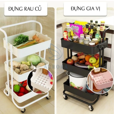 Xe đẩy nhựa 3 tầng loại 1 - Kệ spa đa năng, chỉ 275.000₫, tiết kiệm không gian 7