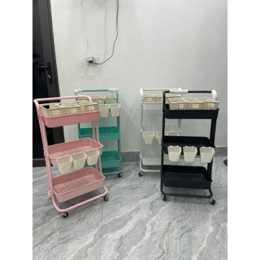 Xe Đẩy Nhựa Spa 3 Tầng Đa Năng - Kệ Bỉm Sữa, Kệ Để Đồ, Hàng Nhập Khẩu Giá 240k