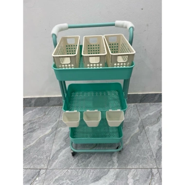 Xe Đẩy Nhựa Spa 3 Tầng Đa Năng - Kệ Bỉm Sữa, Kệ Để Đồ, Hàng Nhập Khẩu Giá 240k