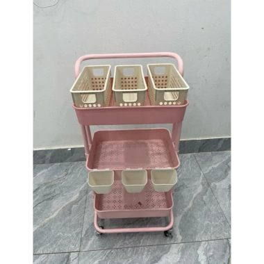 Xe Đẩy Nhựa Spa 3 Tầng Đa Năng - Kệ Bỉm Sữa, Kệ Để Đồ, Hàng Nhập Khẩu Giá 240k