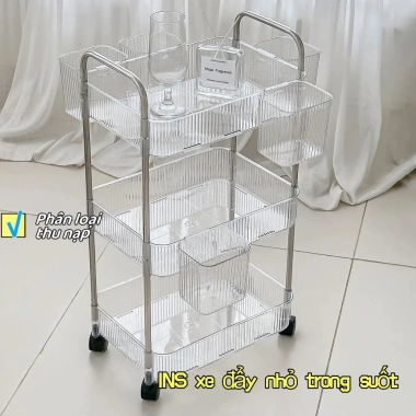 Xe đẩy nhựa trong suốt 2‑4 tầng có bánh xe, kệ, chỉ 96.000₫ – Đựng đồ spa, ăn nhẹ 3 Xe đẩy nhựa trong suốt 2‑4 tầng có bánh xe, kệ, chỉ 96.000₫ – Đựng đồ spa, ăn nhẹ 3