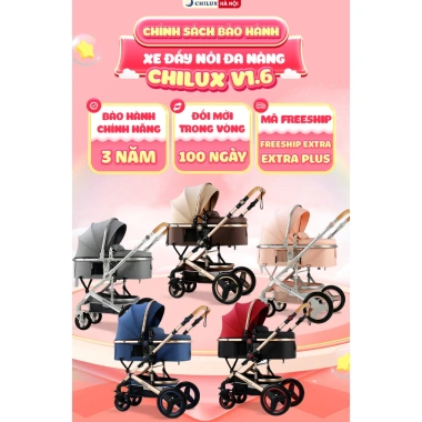 Xe đẩy nôi Chilux V1.6 - 9 tính năng tiện dụng, gập gọn nhanh, giảm giá 2.750.000₫
