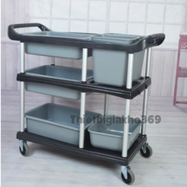 Xe đẩy phục vụ nhà hàng, quán ăn - Thu gom bát đũa, dọn bàn ăn, giá chỉ 450.000đ 3