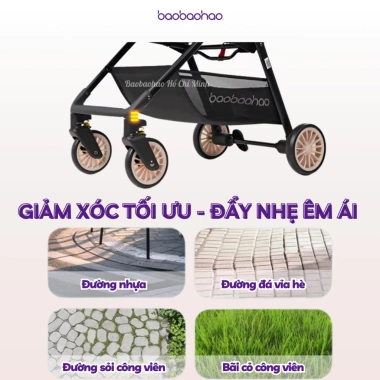 Xe Đẩy Siêu Gọn Nhẹ Baobaohao A2 - Gấp Gọn, Ghế Êm, Vải Thoáng Khí, 1.055.000₫