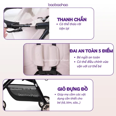 Xe Đẩy Siêu Gọn Nhẹ Baobaohao A2 - Gấp Gọn, Ghế Êm, Vải Thoáng Khí, 1.055.000₫