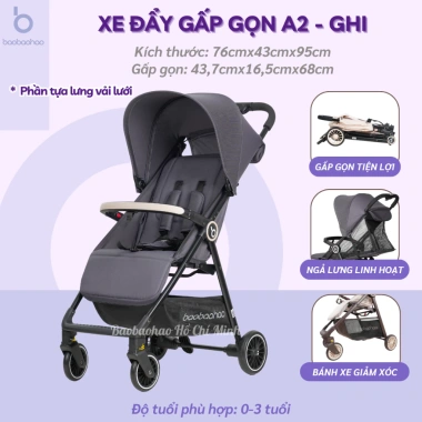 Xe Đẩy Siêu Gọn Nhẹ Baobaohao A2 - Gấp Gọn, Ghế Êm, Vải Thoáng Khí, 1.055.000₫