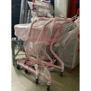 Xe đẩy siêu thị 2 tầng màu hồng mẫu mới, giảm giá 23% chỉ 912.000₫ 6