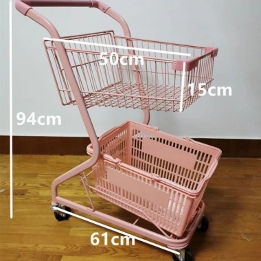 Xe đẩy siêu thị 2 tầng màu hồng mẫu mới, giảm giá 23% chỉ 912.000₫ 8
