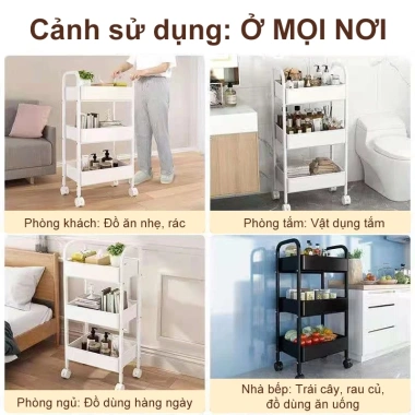 Xe Đẩy Spa 3-5 Tầng Đa Năng, Kệ Đựng Đồ Có Bánh Xe và Tay Vịn - Giá 99.000₫
