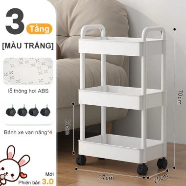 Xe Đẩy Spa 3-5 Tầng Đa Năng, Kệ Đựng Đồ Có Bánh Xe và Tay Vịn - Giá 99.000₫