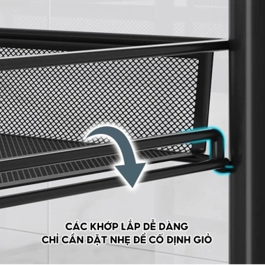 Xe đẩy Spa 3-5 tầng, giỏ lưới kim loại, kệ 4 tầng bánh xe - 129.000₫ 4