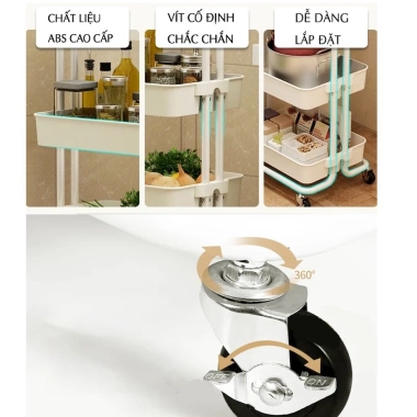 Xe đẩy spa 3 tầng - Chỉ 50.000đ giảm 20%, thiết kế tiện lợi, nâng tầm dịch vụ spa 6