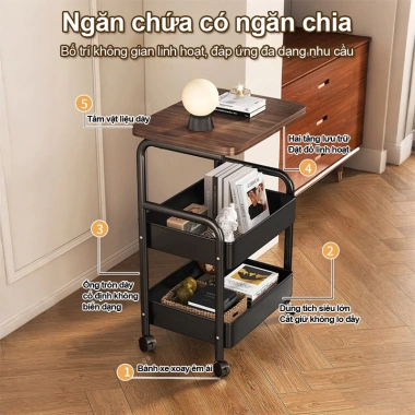 Xe Đẩy Spa 3 Tầng Đa Năng – Kệ Đặt Tùy Ý, Bánh Xe Đỡ Nặng, Lưu Trữ Ăn Vặt, 199.000