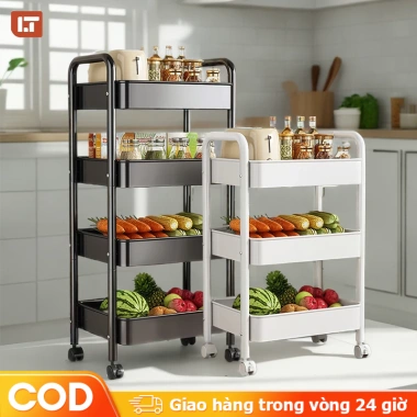 Xe Đẩy Spa 3 Tầng Đa Năng Thép Carbon Bánh Xe, Kệ Sắt Chịu 300kg - Giá 129k