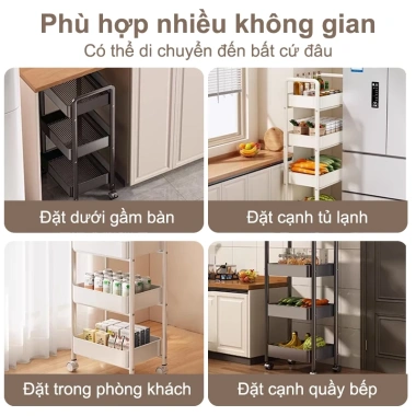 Xe Đẩy Spa 3 Tầng Đa Năng Thép Carbon Bánh Xe, Kệ Sắt Chịu 300kg - Giá 129k