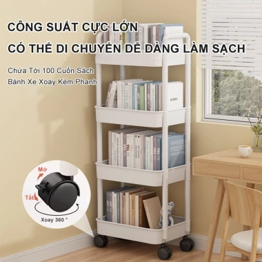 Xe Đẩy Spa 3 Tầng Nhựa Cao Cấp, Kệ Bánh Xe, Chịu 100kg, Bồi Thường 100% Khi Vỡ