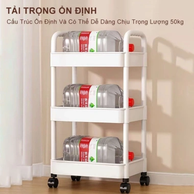 Xe Đẩy Spa 3 Tầng Nhựa Cao Cấp, Kệ Bánh Xe, Chịu 100kg, Bồi Thường 100% Khi Vỡ