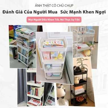 Xe Đẩy Spa 3 Tầng Nhựa Cao Cấp, Kệ Bánh Xe, Chịu 100kg, Bồi Thường 100% Khi Vỡ