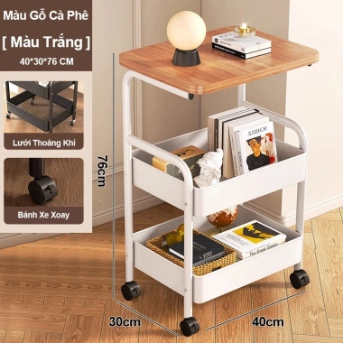 Xe đẩy spa 3 tầng sắt đa năng bánh xe Kệ đặt cạnh sofa chỉ 199.000đ 10