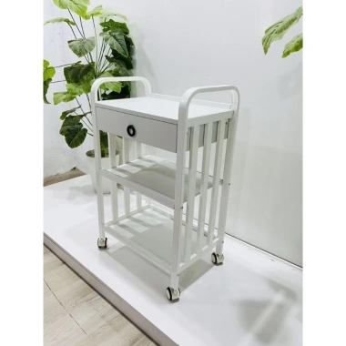 Xe Đẩy Spa 3 Tầng Thùng Rác Bát Nhựa - Thép + Nhựa ABS, Giá Ưu Đãi 470k