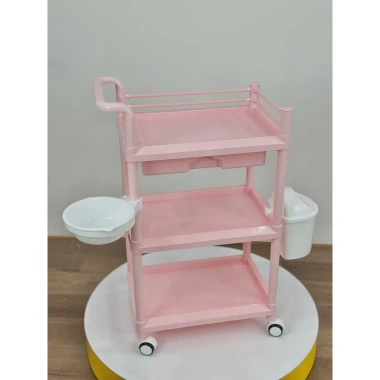 Xe đẩy spa ABS cao cấp kèm thùng rác, kệ spa, chậu - Giá ưu đãi 490.000 VNĐ