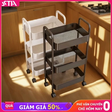 Xe Đẩy Spa Pallet Lưới Sắt Cao Cấp Kệ Đựng Đồ Đa Năng 3 Tầng Có Bánh Xe 189.000₫