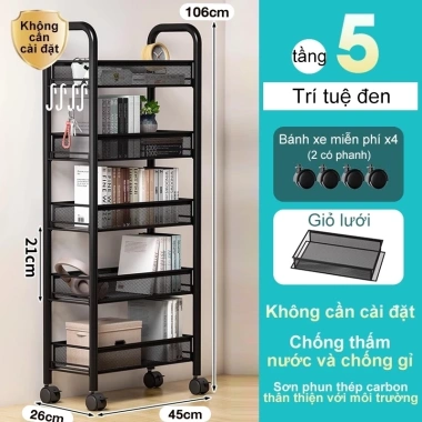 Xe đẩy Spa sắt đa năng, bánh xe 360 độ, kệ 2-4 tầng, mắt lưới - Giá chỉ 179.000₫ 10