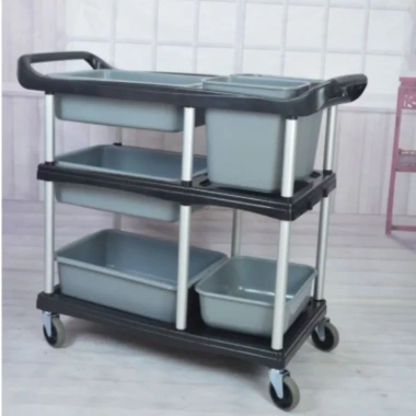 Xe Đẩy Thu Gom Chén Dĩa & Thức Ăn Thừa - Freeship, Giá Giảm 1.22 Triệu, Tiện Lợi, Vệ Sinh An Toàn