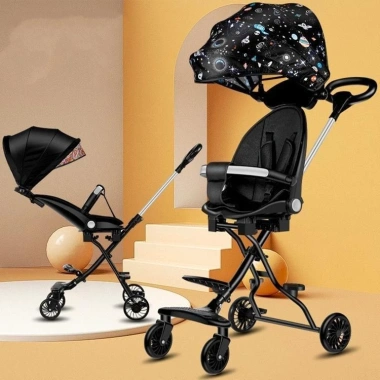 Xe đẩy trẻ em cao cấp M8/M9 đảo chiều, gấp gọn, tặng đệm và mái che - 459.000₫