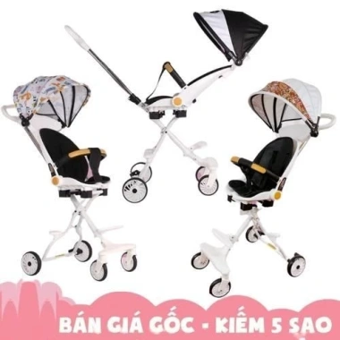 Xe Đẩy Trẻ Em Đảo Chiều M8-M9 Gấp Gọn, Tặng Đệm và Mái Che - Giá ưu đãi 459k