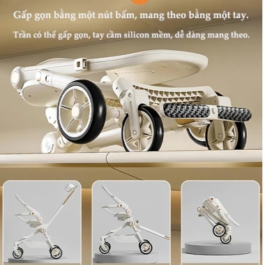 Xe đẩy trẻ sơ sinh gập đôi hai chiều, ngồi và nằm, kèm khay ăn, giảm giá 999k