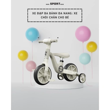 Xe đẩy xe đạp 3 bánh cao cấp cho bé 6 tháng - Nằm nghiêng, đảo chiều, chỉ 360.000₫ 4