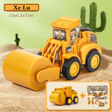 Xe đồ chơi công trình chạy đà quán tính cho bé – Không cần pin, nhựa ABS an toàn, 31.000đ