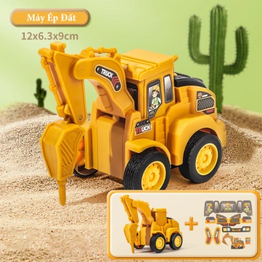 Xe đồ chơi công trình chạy đà quán tính cho bé – Không cần pin, nhựa ABS an toàn, 31.000đ