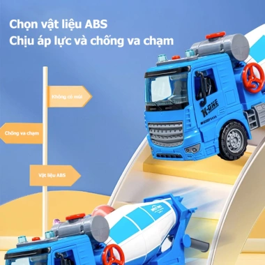 Xe Đồ Chơi Trộn Bê Tông Cho Bé Trai - Xe Công Trình Mini Giá 174.000đ