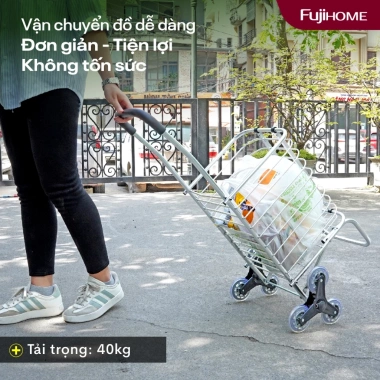 Xe kéo chợ 6 bánh 40kg SC260NEW2 - Gấp gọn, leo cầu thang, giá 526.000đ