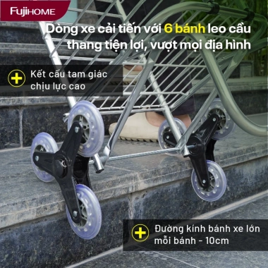 Xe kéo chợ 6 bánh 40kg SC260NEW2 - Gấp gọn, leo cầu thang, giá 526.000đ