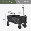 Xe kéo dã ngoại gấp gọn Fujihome chở 100kg, khung thép chịu lực, bánh siêu bền - Dễ dàng cắm trại picnic 10