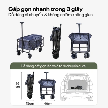 Xe kéo gấp gọn FUJIHOME CT-80 80kg - Sức chứa lớn, đa năng, phù hợp cắm trại dã ngoại 5 Xe kéo gấp gọn FUJIHOME CT-80 80kg - Sức chứa lớn, đa năng, phù hợp cắm trại dã ngoại 5