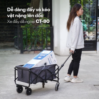 Xe kéo gấp gọn FUJIHOME CT-80 80kg - Sức chứa lớn, đa năng, phù hợp cắm trại dã ngoại
