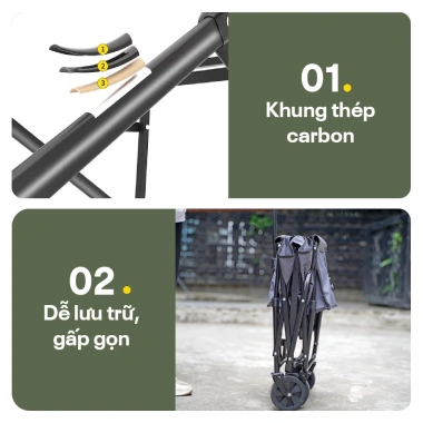 Xe kéo gấp gọn FUJIHOME CT-80 80kg - Sức chứa lớn, đa năng, phù hợp cắm trại dã ngoại