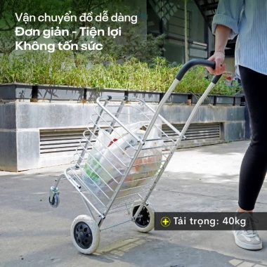 Xe kéo gấp gọn FUJIHOME SC-250NEW4 40kg, 4 bánh xoay - Giá ưu đãi 486.000₫