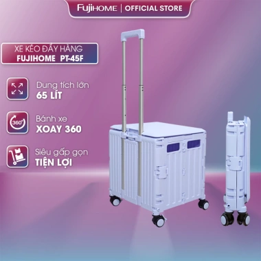 Xe kéo hàng 4 bánh gấp gọn Fujihome - Đa năng 65L, xếp gọn, dùng cho chợ, siêu thị, ô tô - 534.000 VND