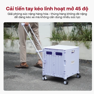 Xe kéo hàng 4 bánh gấp gọn Fujihome - Đa năng 65L, xếp gọn, dùng cho chợ, siêu thị, ô tô - 534.000 VND