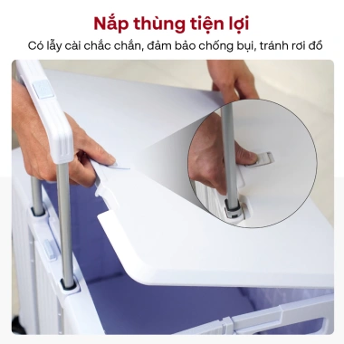 Xe kéo hàng 4 bánh gấp gọn Fujihome - Đa năng 65L, xếp gọn, dùng cho chợ, siêu thị, ô tô - 534.000 VND